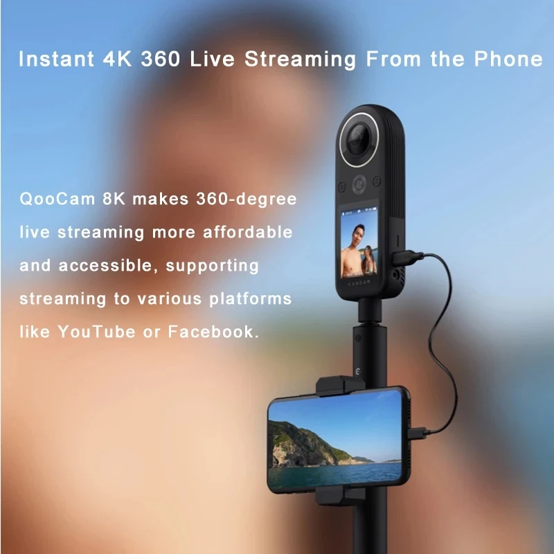 Экшн камера Kandao Qoocam 8K 360 VR с 2 4 дюймовым сенсорным экраном 4K прямая трансляция 30fps