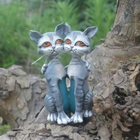 exquisite workmanship practical ornamental crafting cat garden resin delicate cats figurine reusable for desktop