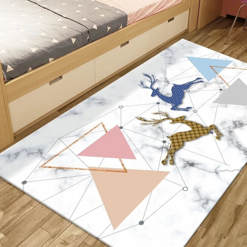 

Animal Elk 3D Printing Carpet Cartoon Velvet Soft Large Area Rugs for Living Room Parlor Decor Kids Room Play Crawl Floor Mat