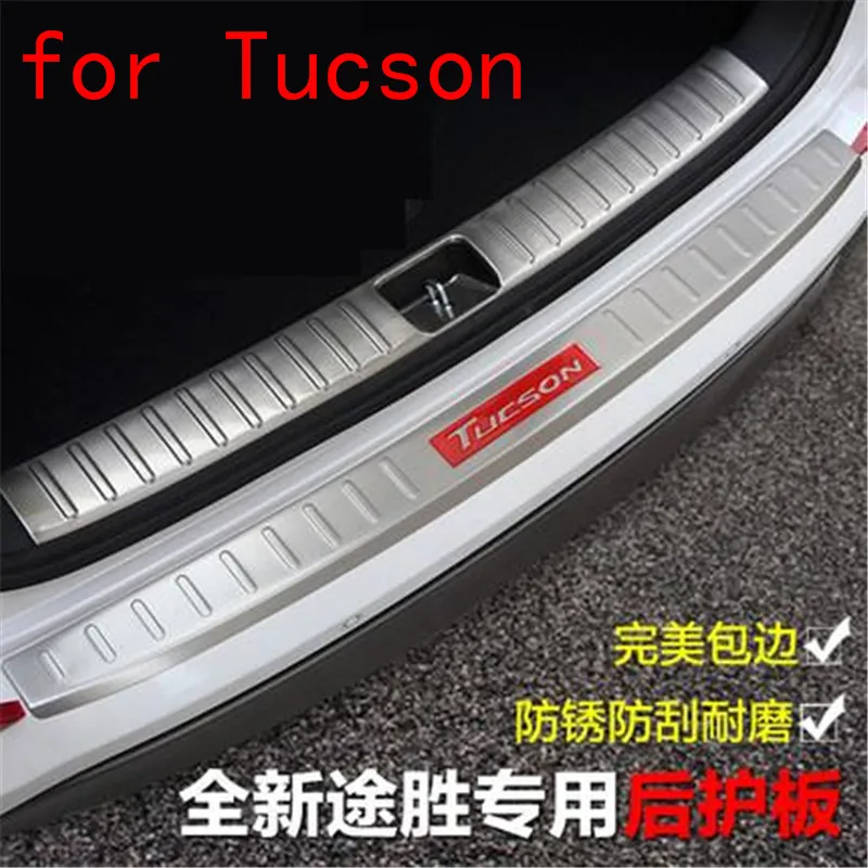 

Car-covers Car styling Stainless steel Internal+external Rear bumper Protector Sill fit for Hyundai Tucson 2015-2017 Car cover