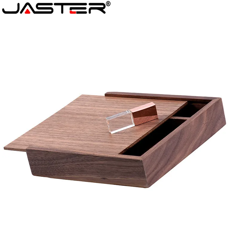 JASTER 1 шт. бесплатный логотип ореховый фотоальбом уникальный кристалл usb + коробка