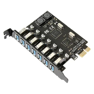 usb 3 0 pci express adapter pci e to 7 ports usb 3 expansion adapter card usb3 pcie pci e x1 controller converter for btc miner free global shipping