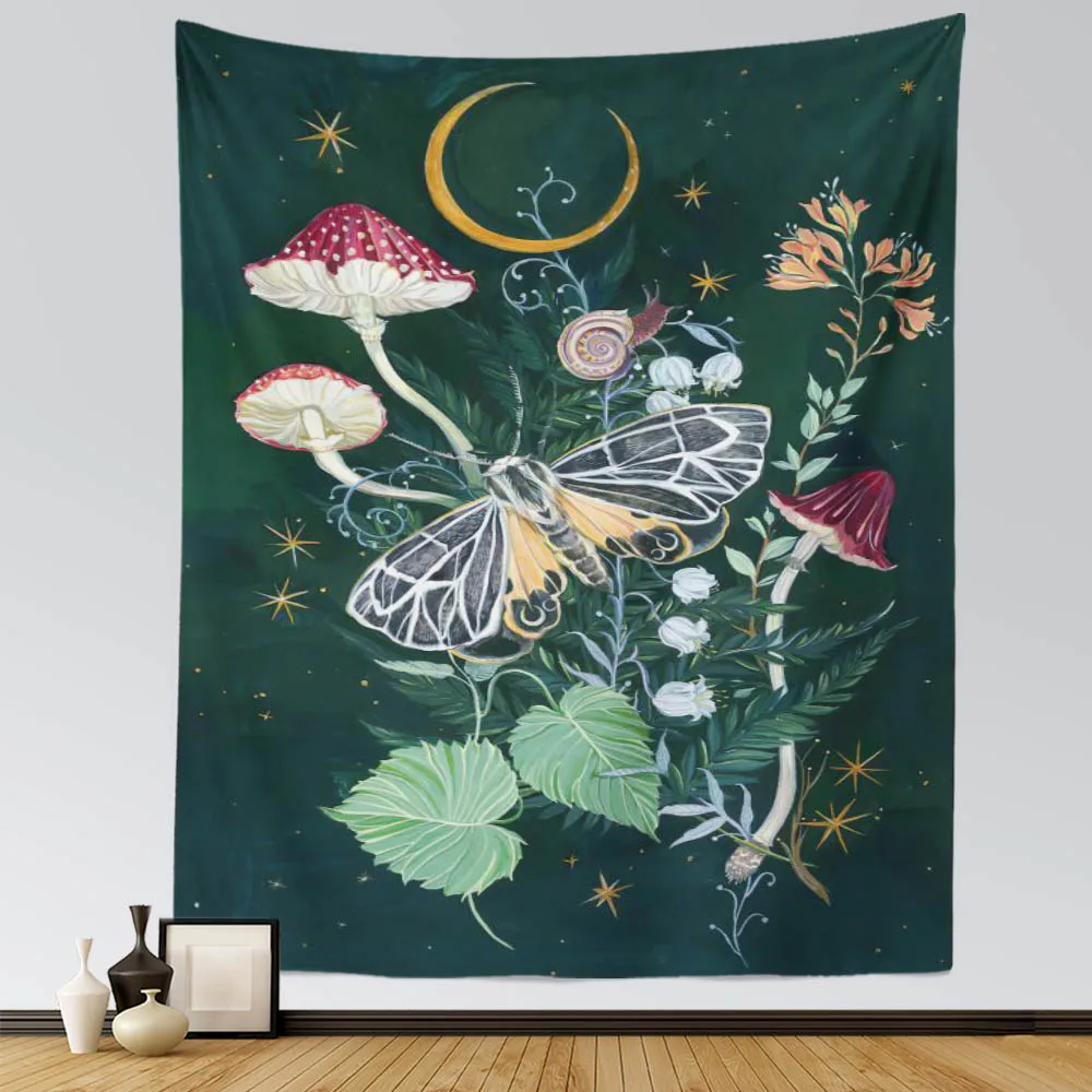 Гобелен SepYue настенный с цветами луной грибом гобелены для йоги пляжа Декор дома