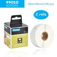 cidy 2 rolls compatible for dymo 99010 label 2889mm 130pcsroll compatible for labelwriter 400 450 450turbo printer slp 440 450