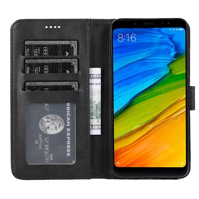 Чехол-бумажник с откидной крышкой для Xiaomi Redmi 5, роскошный кожаный чехол для телефона Xiaomi Redmi 5, чехол для Redmi 5, чехол с отделением для карт, чехол с зажимом