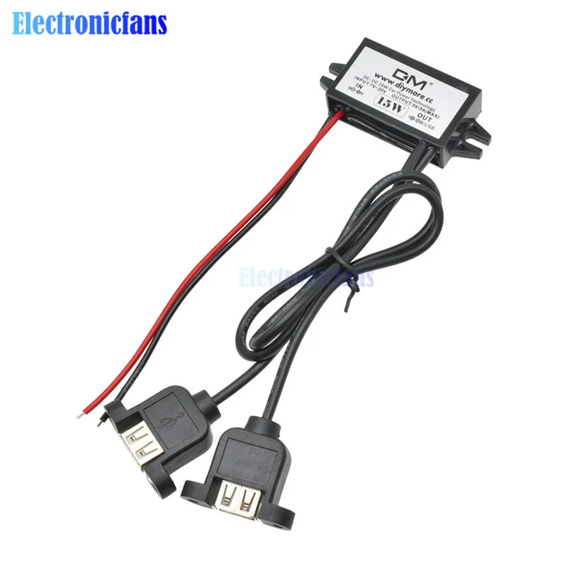 Автомобильный преобразователь напряжения 12 В в 5 3 А 15 Вт Двойной выход USB адаптер