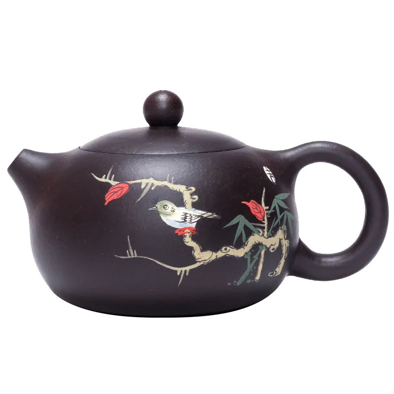 

Yixing Dark-red Enameled Pottery Teapot Raw Ore Black Gold Just Magpie Xi Shi Manual Teapot Tea Set
