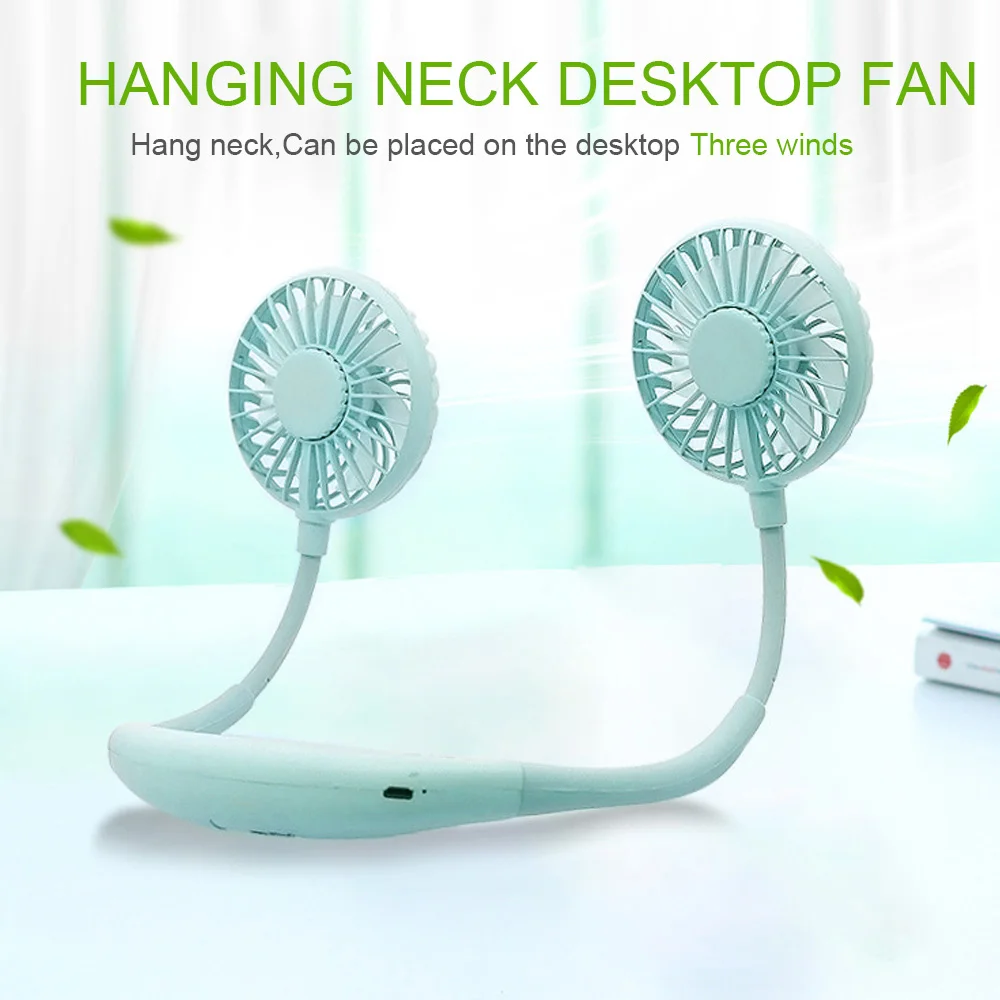 USB портативный вентилятор шейный платок с перезаряжаемой батареей маленькие