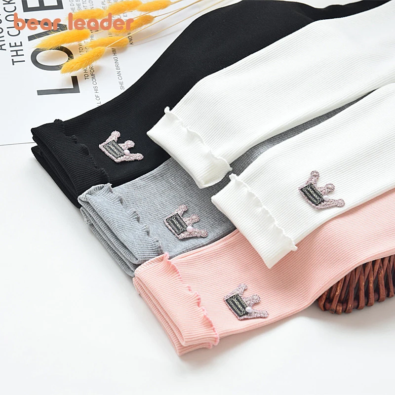 

Bear Leader Girls Baby Princess Casual Leggings Korean Fashion Kids Girl Spring Autumn Thin Pants Princess Crown Tights Socks