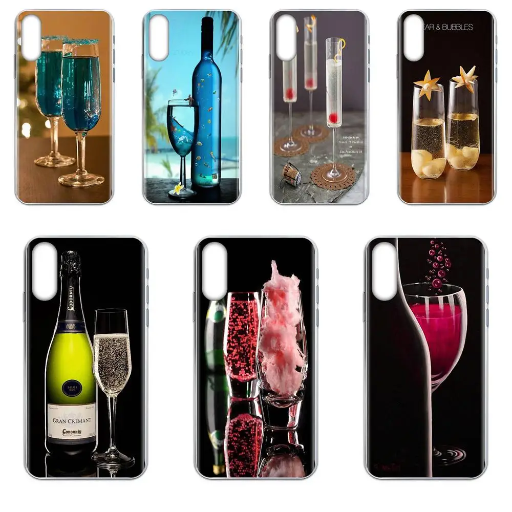Для Huawei Honor Mate 7 7A 8 9 10 20 V8 V9 V10 V30 P40 G Lite Play Mini Pro P Smart Soft Pattern Pink Bubble Wine Glass Elegance|Бамперы| |