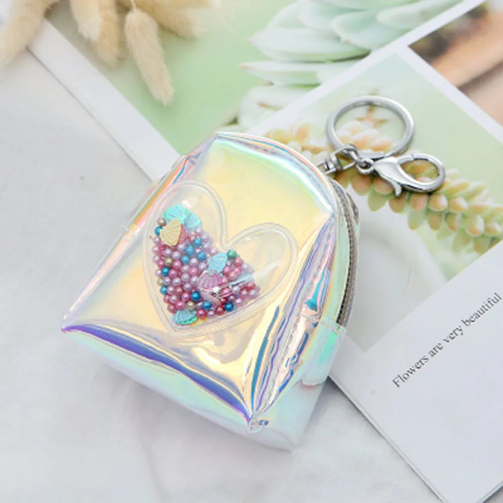 

2020 Fashion Cute Coin Bag With Key Ring Women PVC Coin Purse Zipper Mini Wallets Change Money Pouch Bags For Kids Girl