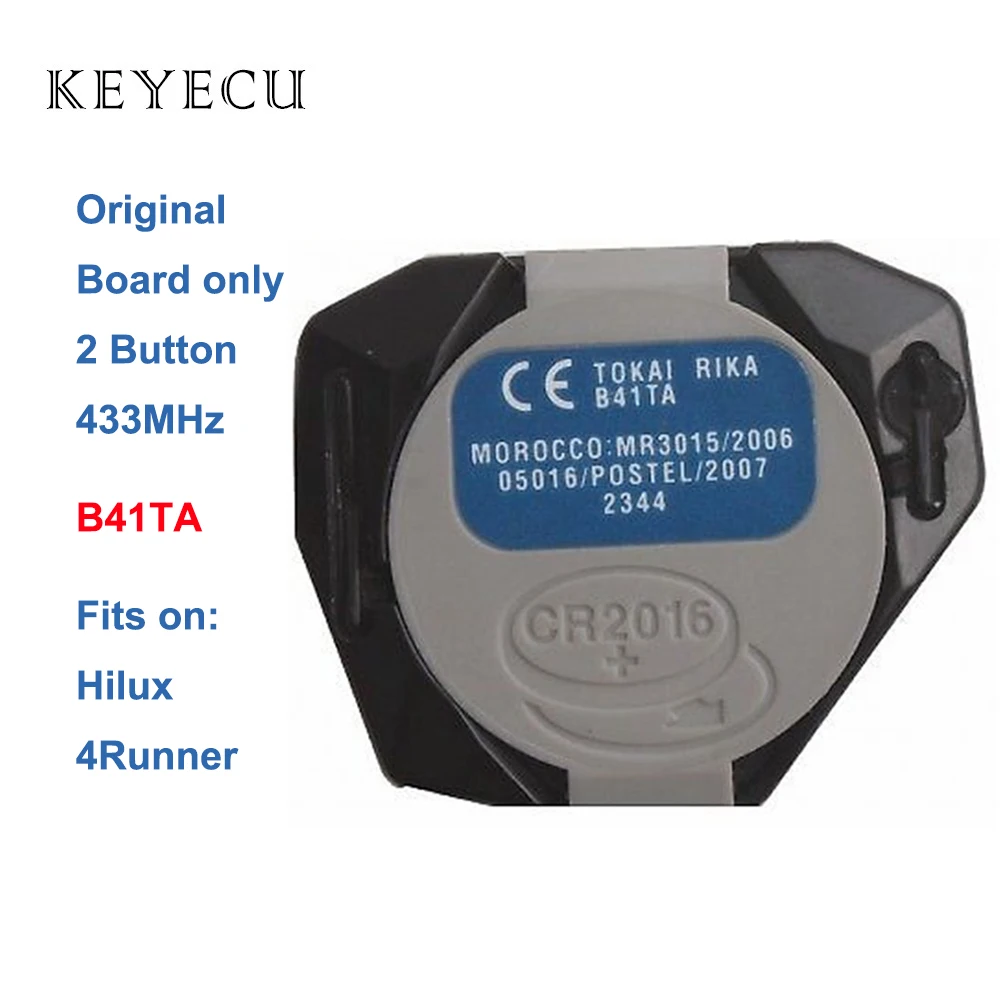 

Новый оригинальный дистанционный ключ Keyecu, широкий брелок с 2 кнопками, 433 МГц, B41TA для Toyota Hilux 2005 - 2008, для 4runner (2003 - 2009)