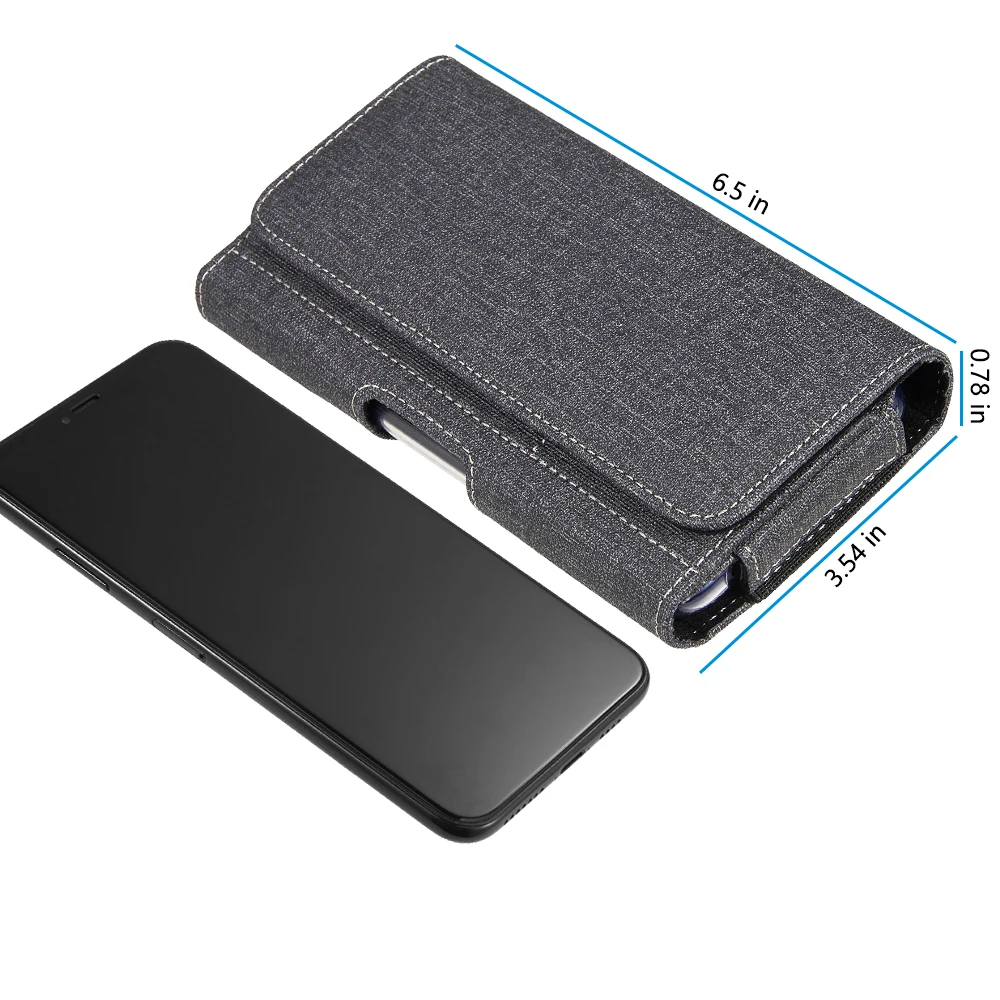 Классический чехол из мешковины с зажимом для ремня Универсальный 5 дюймов