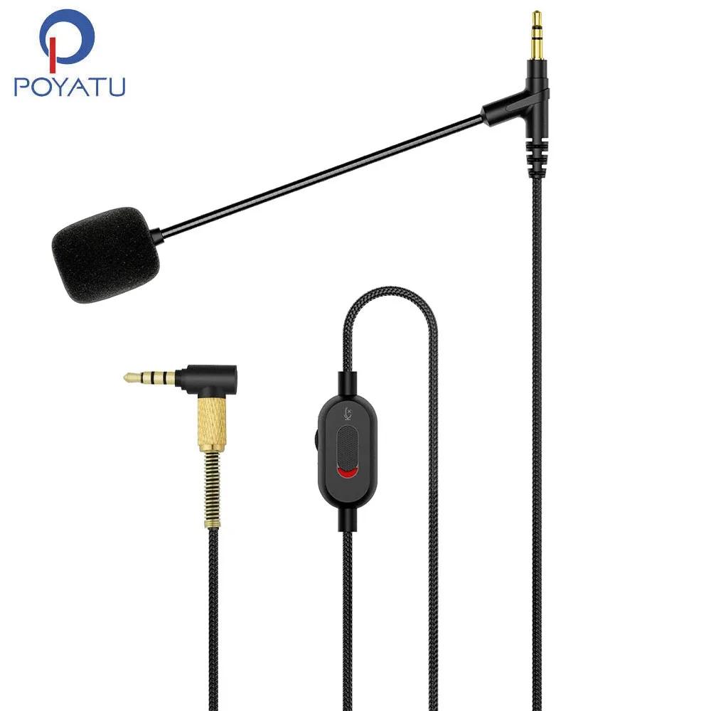 

POYATU Headphone Phone Calls Boom Mic Cable for AKG Y45BT Y50BT Y50 Y55 Y500 Teleconferencing Gaming Cable Boom Microphone Cords