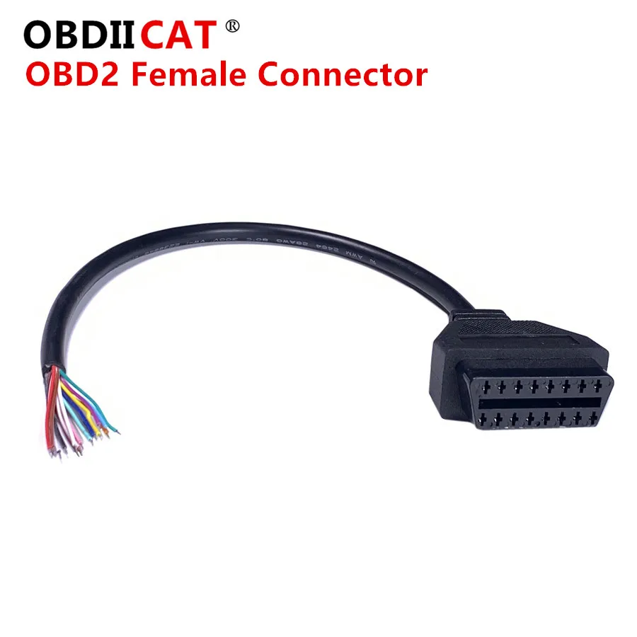 

OBDIICAT 16 pin Female Extension Connector 16Pin Car Diagnostic Interface Tool Adapter OBDII OBD 2 OBD2