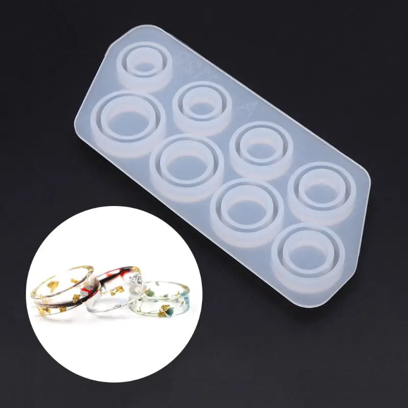 

Flat Rings Mold Collection Handmade DIY Making Ring Jewelry Silicone Mold Crystal Epoxy Mould