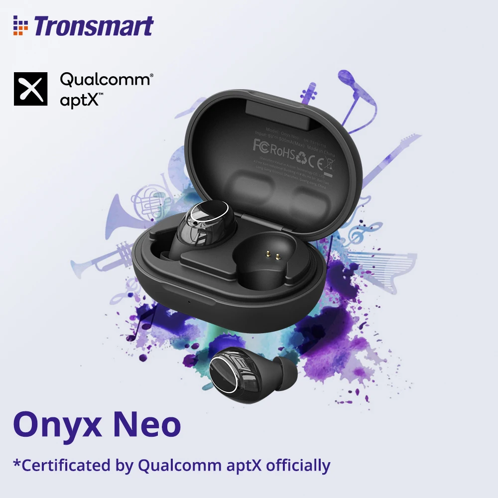 Qualcomm чип регулировки громкости Tronsmart Onyx Neo TWS Bluetooth 5 0 наушники APTX настоящие
