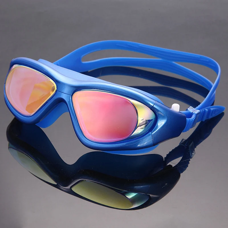 

Swimming Goggles Professional Anti-fog Swimming Glasses With Nose Clip Adjustable 3-1 Electroplate Waterproof Silicone Adluts .