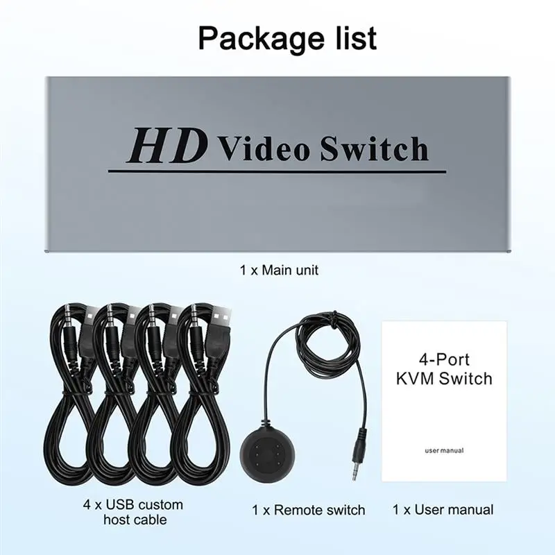 KVM-переключатель 4K 4 порта KVM мышь клавиатура общий USB-контроллер дисплея - купить