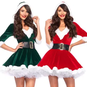 Косплей-костюм женский, на новый год, красное пикантное платье