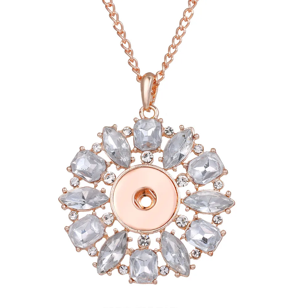 Новые ювелирные ожерелья с кнопками Крест из розового золота сова цветок