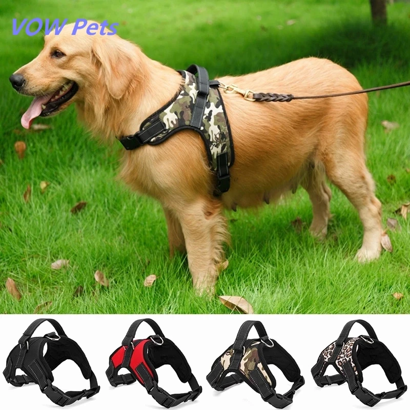 

VOW Large Dog Collar Adjustable Harness For Dog Accessories Labrador Border Collie Leash Dog Pectoral Collar Harness Practical