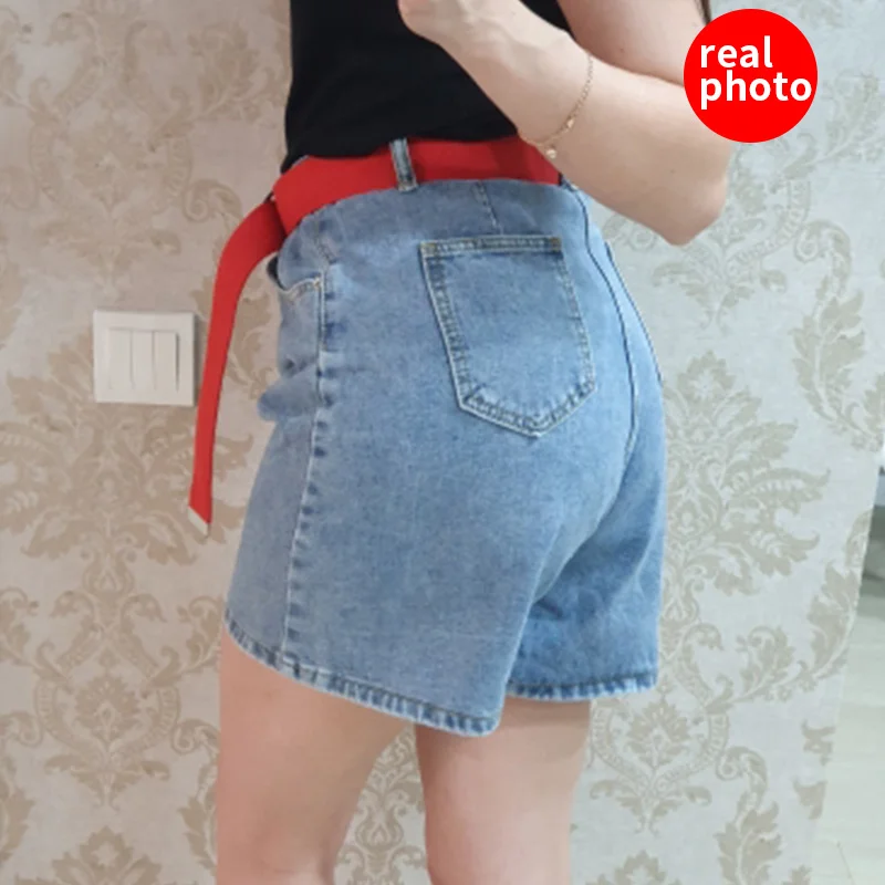

High Waist Women Denim Shorts New Korean Retro Female Summer Casual Wear A-line Wide Leg Thin Loose Shorts