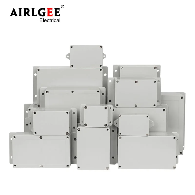 Wall Mounted Outdoor Gray Plastic Enclosures Custom IP65 ABS Waterproof Electrical Junction Box Eith Ear Electrical Project Box