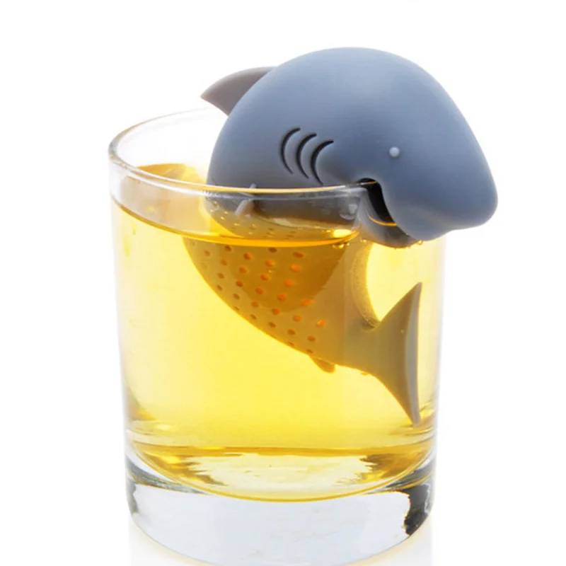 

Shark Tea Infuser Silicone Strainers Tools Tea Strainer Infuser Filter Empty Bag Leaf Diffuser Wedding Decoration Gifts