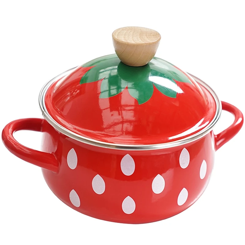 Л Eanmel кулинарная кастрюля клубника утолщенная эмалированная Горячая 18 см суп
