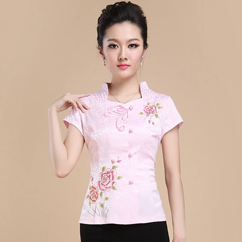 

Tang suit female summer national wind work clothes teahouse tea artist uniform Chinese style retro