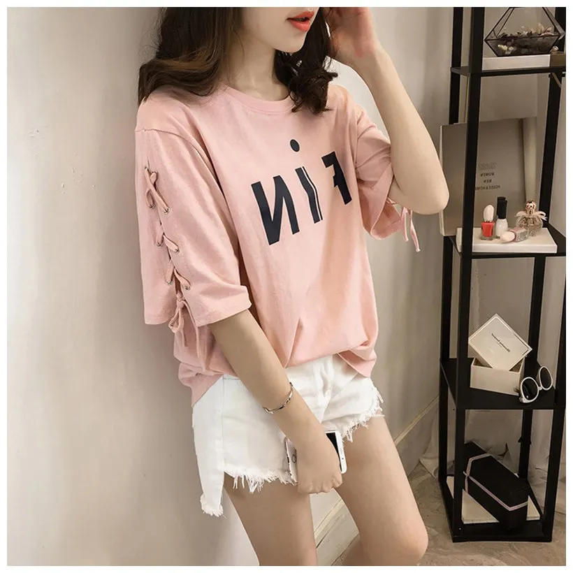 

2021 Fashion Summer Women Tshirts Short Sleeve pink Black T Shirts Women Casual Cotton Short Sleeve Tops Large Size 5XL Y2k Top