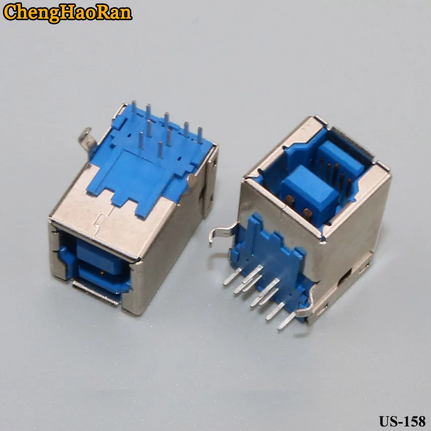 ChengHaoRan 2 шт. синий пластиковый B Женский 3 0 высокоскоростной интерфейс USB Тип порт 90
