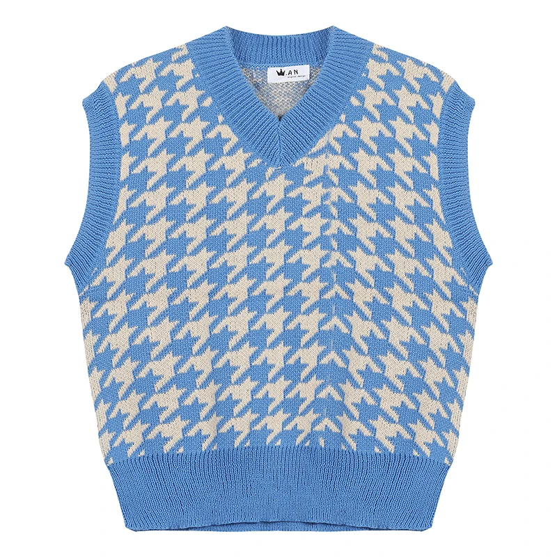 

NEW Zebra-stripe Sweater Vest Women's Short Style Loose Autumn NEW Korean Style V-neck Sleeveless Sweater