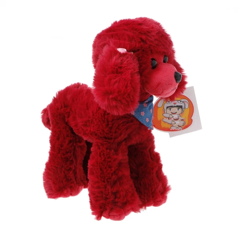 

P15C Plush Toys Dogs Poodle High Simulation Children Gifts Doll Stuffed Lovely Scarf