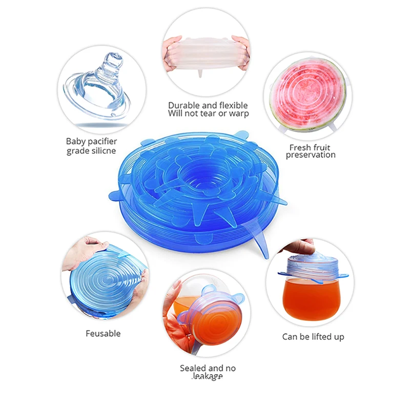 6 шт./компл. силиконовая фотобумага для пищевых продуктов чашка герметичная