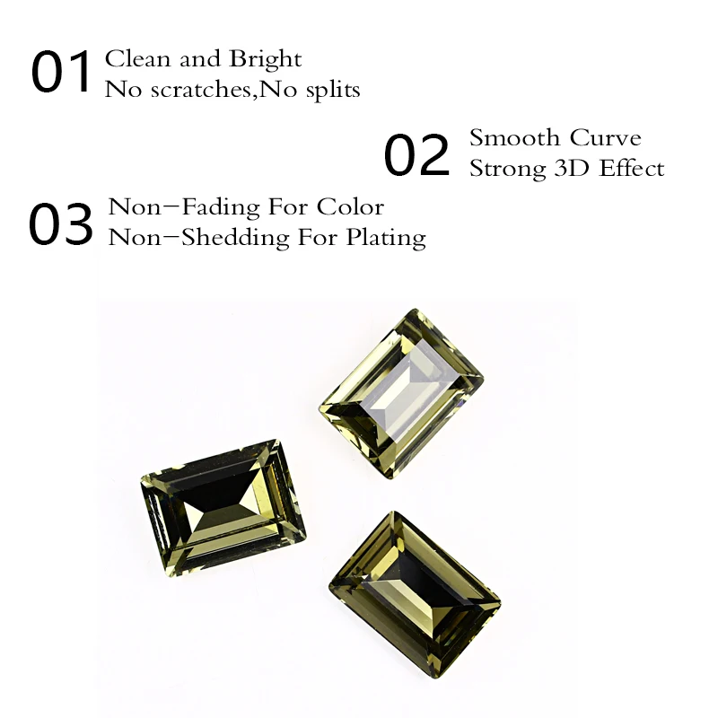Прямоугольный стеклянный камень K9 блестящие драгоценные камни хрустальные