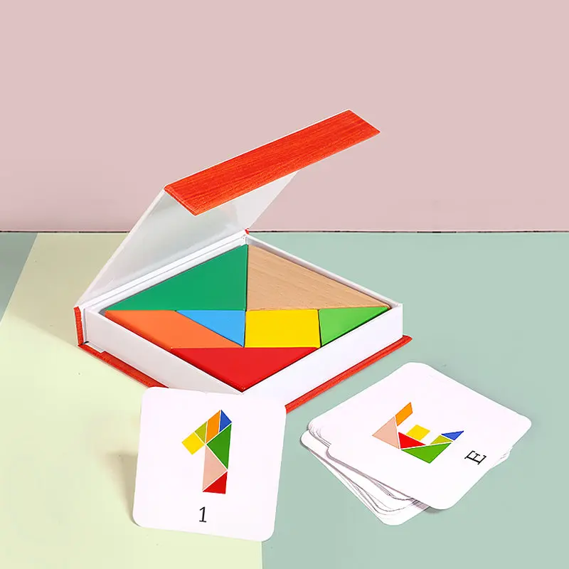 Деревянный Танграм 3d головоломки ребенка раннего обучения комплект Форма