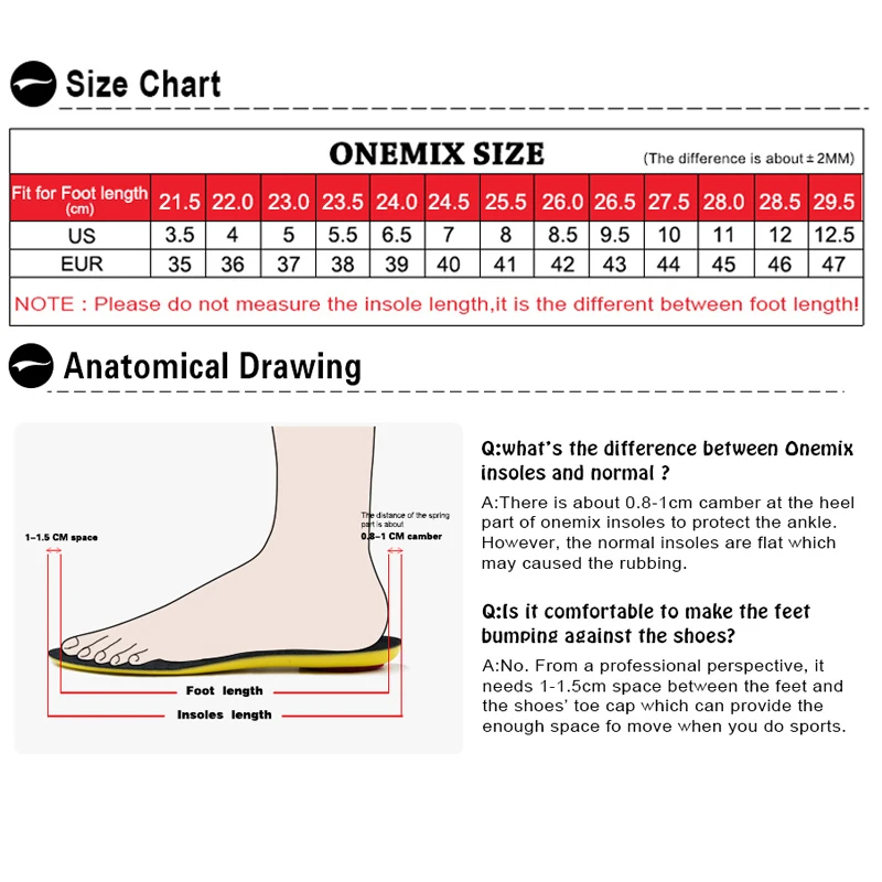 Onemix Men Air Running Shoes Breathable Mesh Marathon Man Sneakers Lightweight Breathable Outdoor Jogging Training Sport Shoes