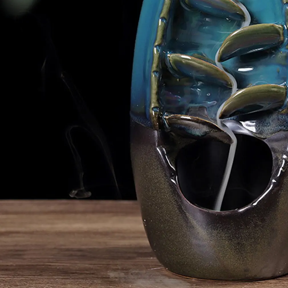 

Mountain River Handicraft Incense Holder Ceramic Backflow Waterfall Smoke Incense Burner Censer Holder Mother's Gift Home Decor