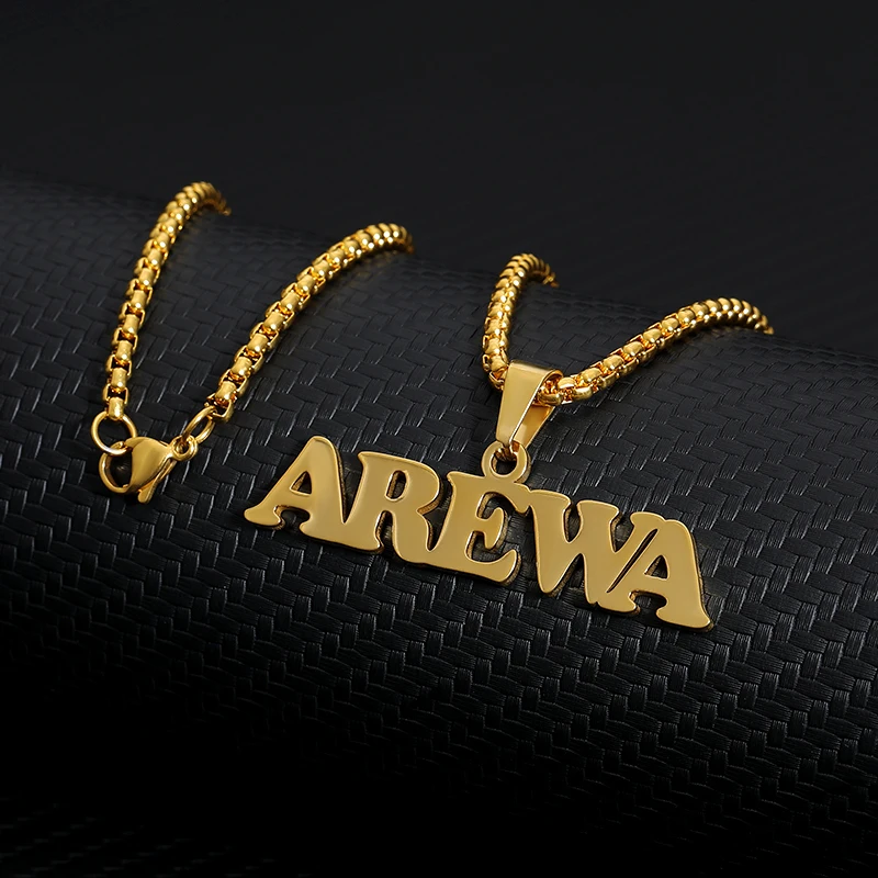 Ожерелье в стиле панк с двумя именами под заказ Женское и мужское модное