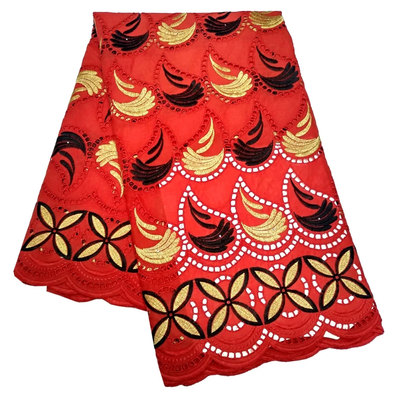 

Red Swiss Voile Lace in switzerland African Water Soluble Lace Fabric High Quality DIY 5yards 100% Cotton Lace fabric S318-37