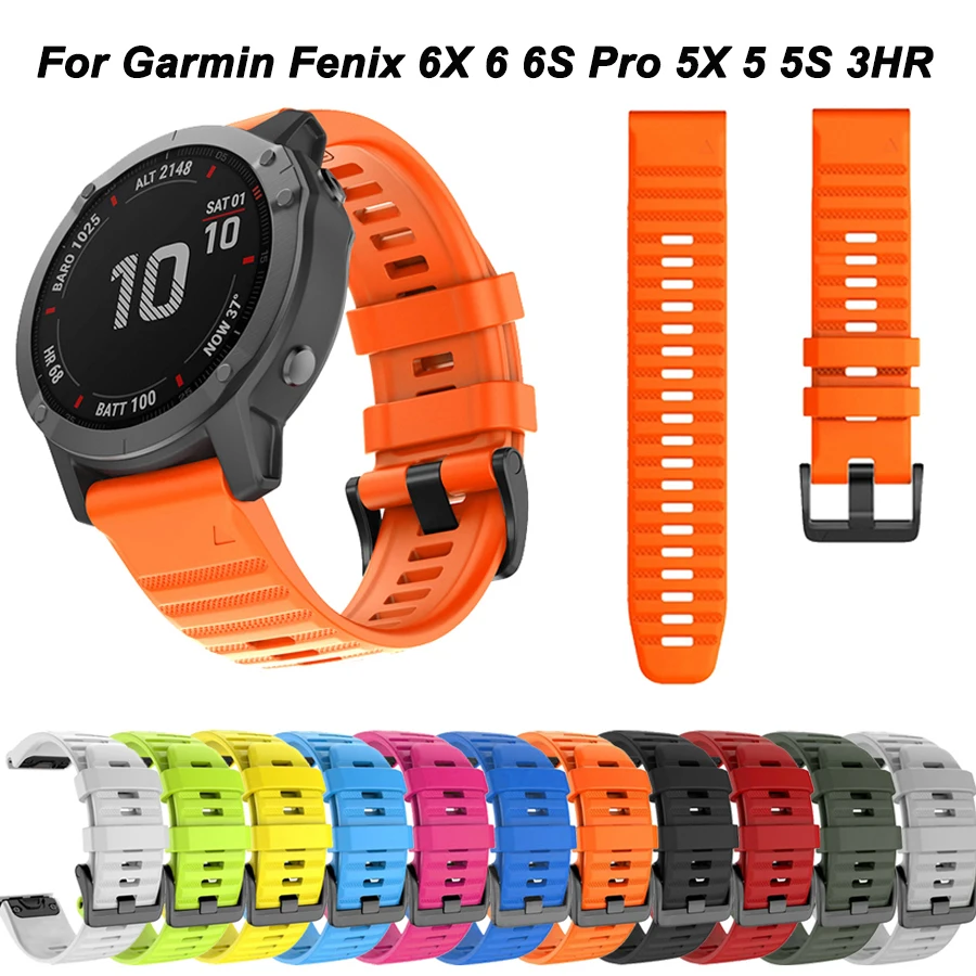 Ремешок силиконовый для наручных часов Garmin Fenix 6 6S 6X Pro 5 5X 5S 3 HR 935 20 22 26 мм |