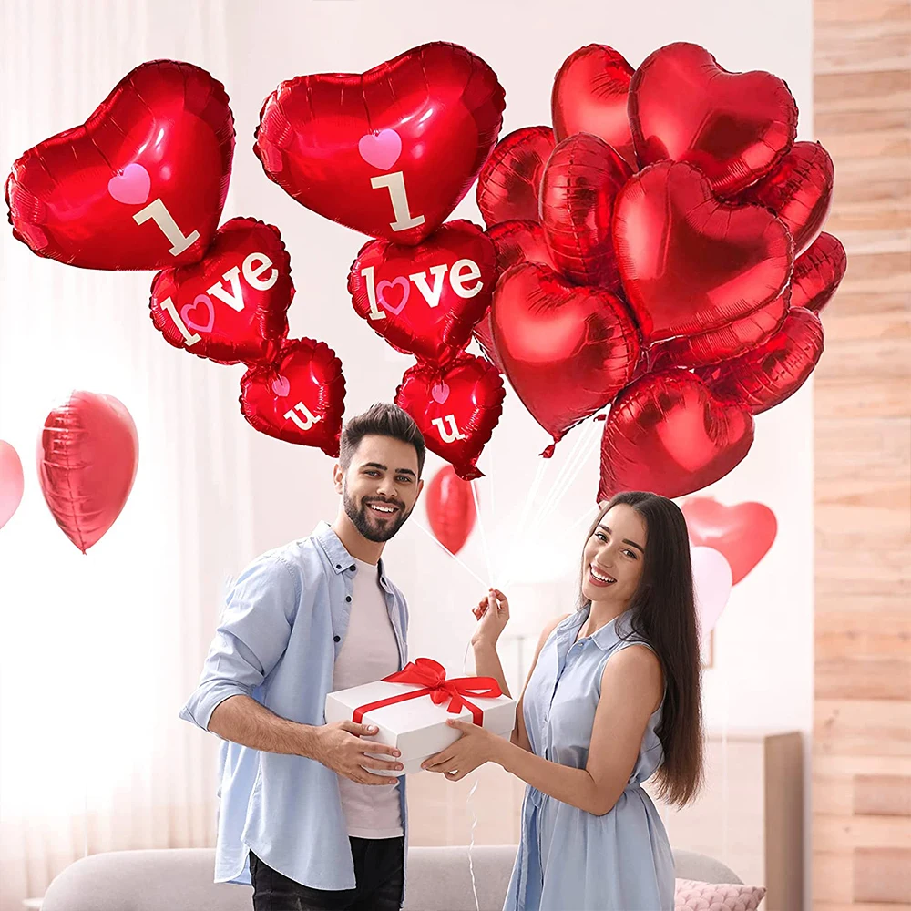 Red Heart Romantic Happy Valentine's Day I love You Spanish Te Amo Foil Balloon Wedding Anniversary Proposal Arrangement Decorat | Дом и