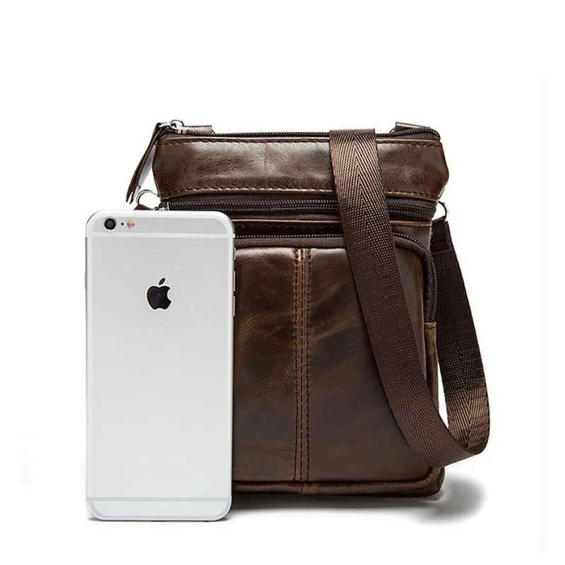 Модная брендовая сумка через плечо из натуральной кожи винтажная мужская