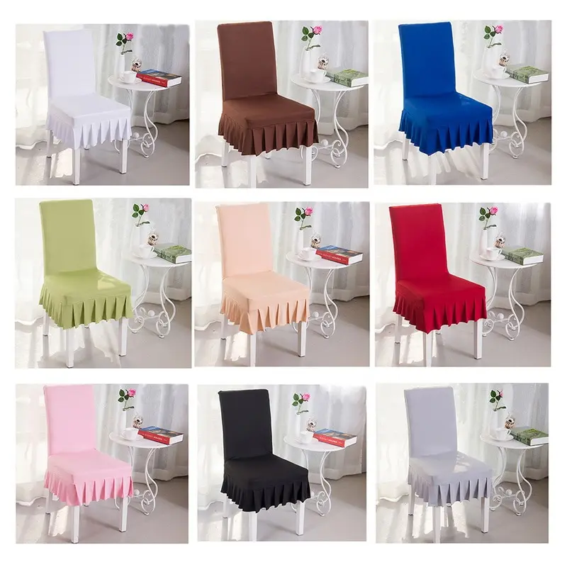 DIDIHOU новинка высокое качество спандекс чехлы на стулья эластичная короткая юбка