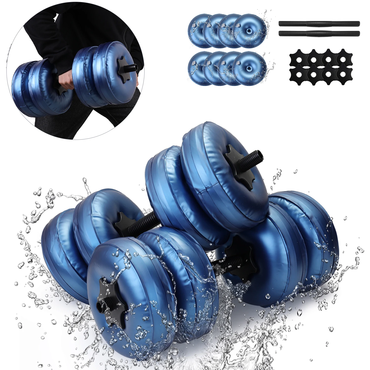 

Flexible Fitness Water-filled Dumbbell Heavey Weight Dumbbell Gym Home Exercise Equipment Bodybuilding Training Tool