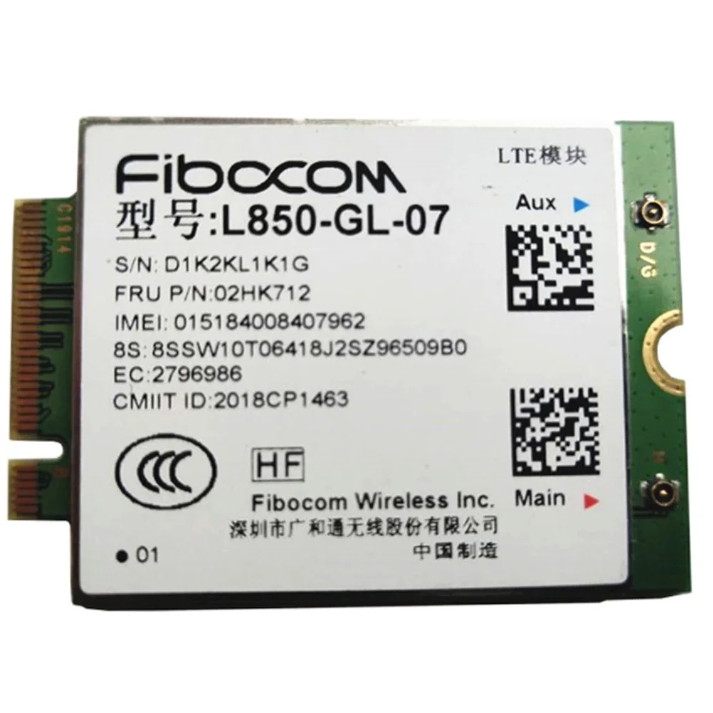 Беспроводная карта Fibocom L850-GL 4G M.2 памяти для Lenovo Thinkpad X1 carbon 7th T490 X390 T490S P53s P43s P72 P72S FRU