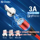 Магнитный кабель Coolreall USB Type-CMicroLightning для телефонов iPhoneAndroid, 3A, нейлоновый, 12 м