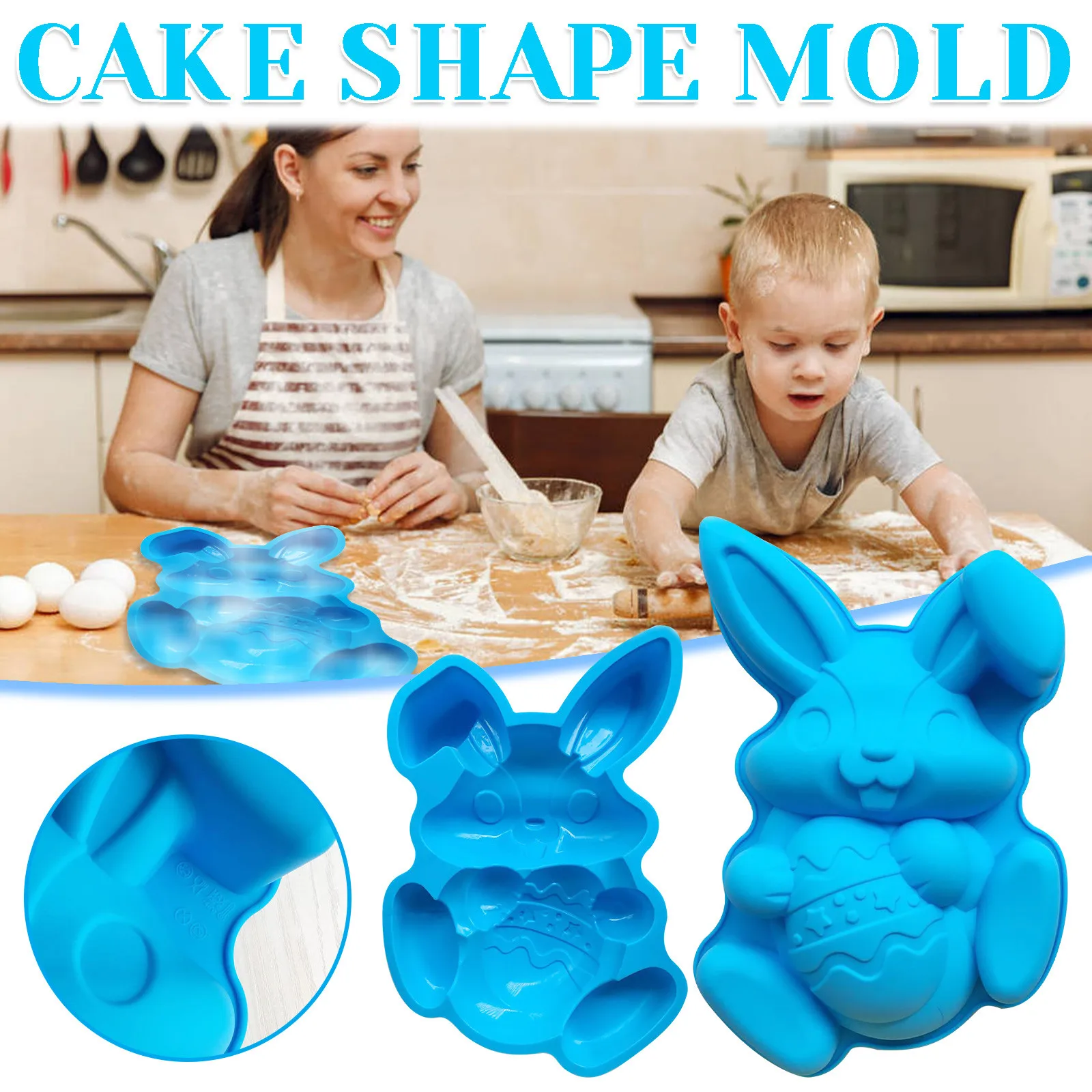 

Craft Cupcake 3d Rabbit Fondant Silicone Mold Baking Cake Cookies Form Chocolate Soap Sugar For Kitchen Baking Mold